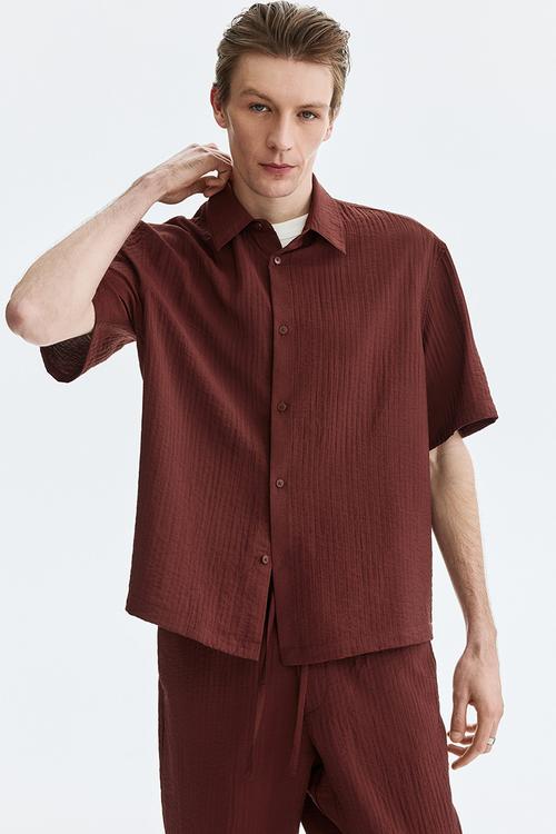 Relaxed fit shirt - burgundy
