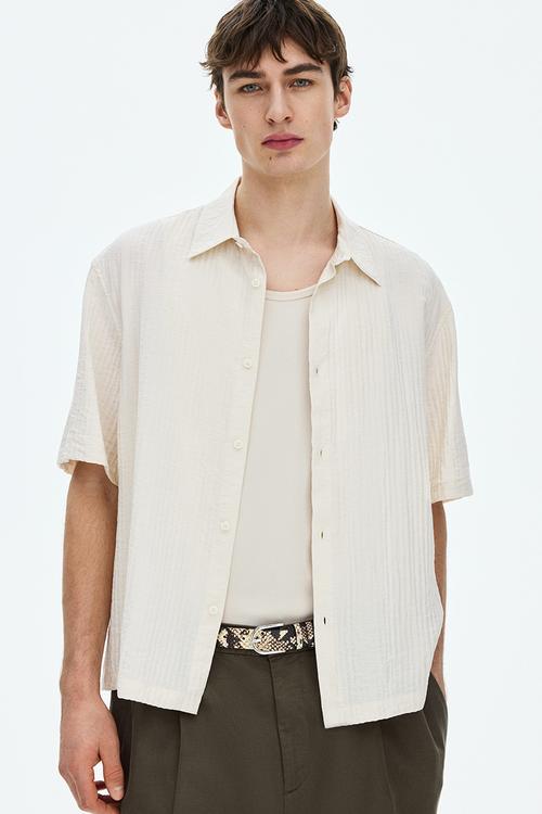 Relaxed fit shirt - cream