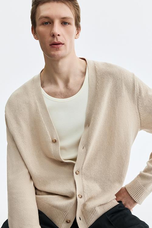 Relaxed fit cardigan - beige