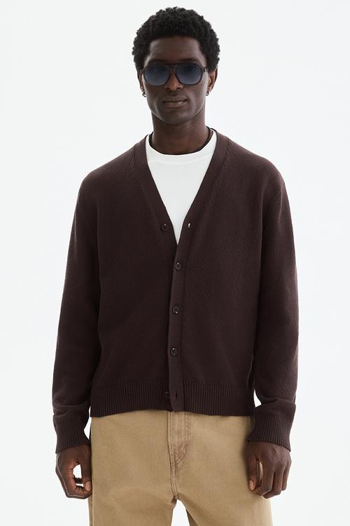 Relaxed fit cardigan - dark brown