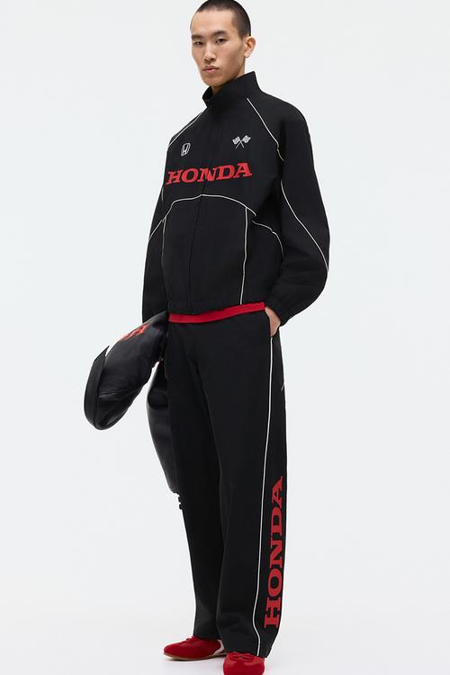 Relaxed fit printed track pants - black/honda