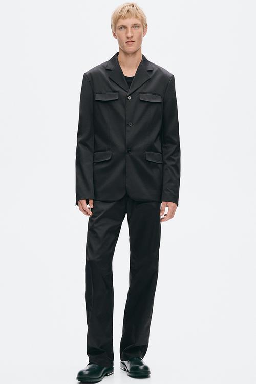 H&M Atelier:  Slim fit single-breasted twill jacket - black