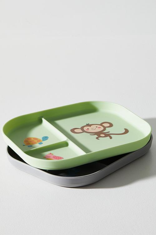 Animals Plate set 2 - Green & Grey