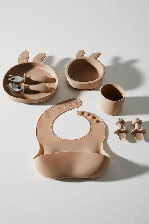 Bunny silicone meal set - light brown
