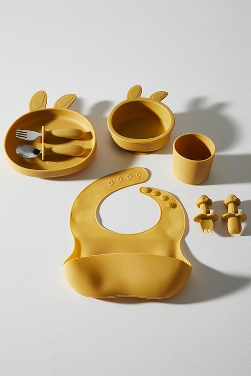 Bunny silicone meal set - mustard