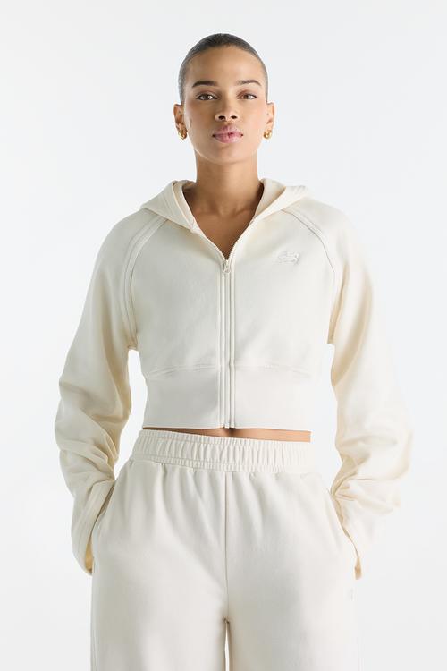 New Balance Brushed Coastal Fleece Full Zip  - Linen