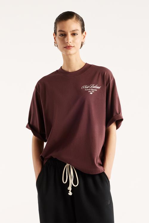 New Balance Pressed Flowers Tee  - Cherry Leather