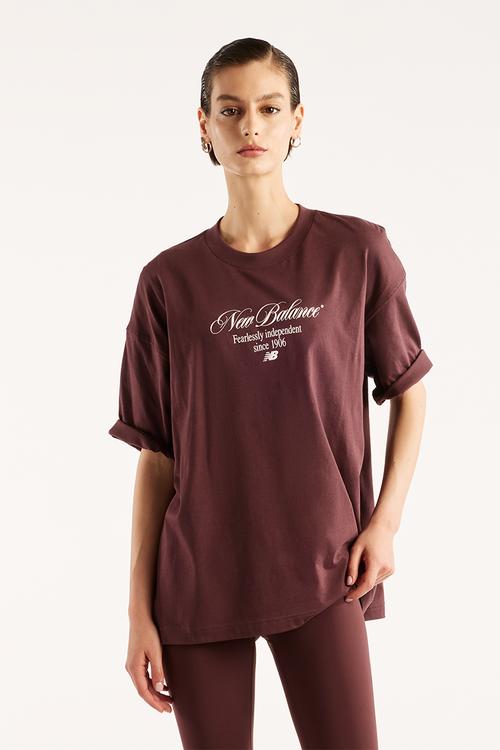 New Balance Pressed Flowers Memories OS Tee  - Cherry Leather