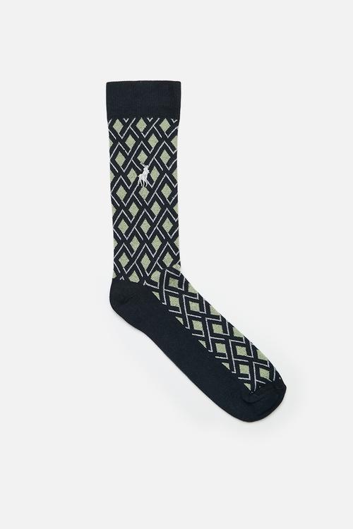 Geo Abstract Link Sock - Navy