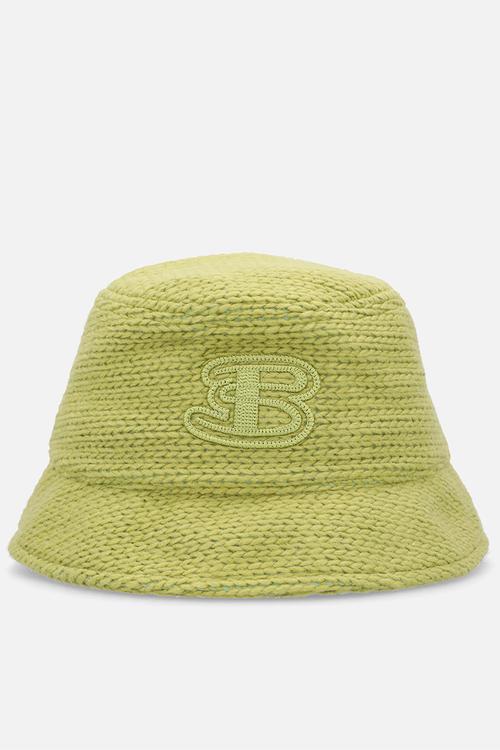 B Crochet Knit Hat- Apple Green