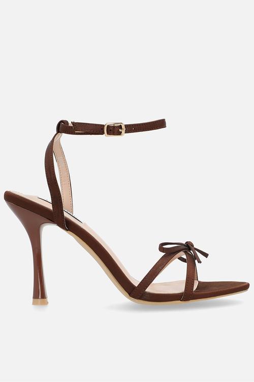 Sharly ankle strap heel - mocha satin