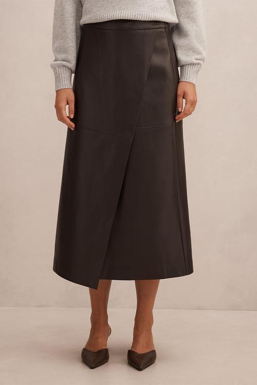 Amelia Pu wrap skirt in chocolate