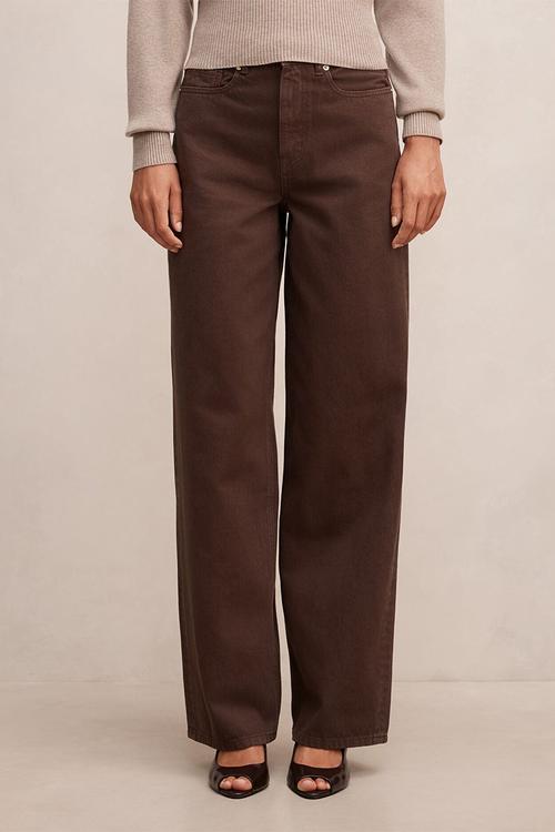 Gia high-rise wide leg jeans in chocolate