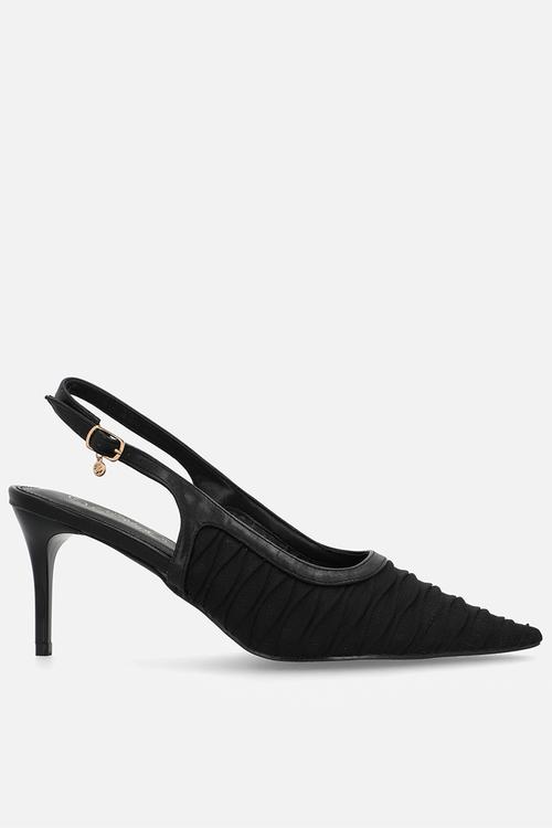 Gallery 7 mesh slingback heel - black