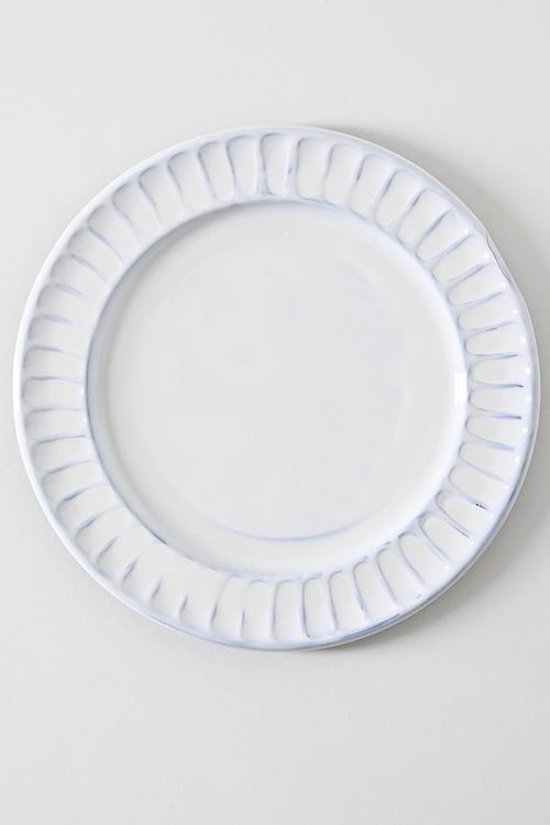 White & Black Enamel Plate - 32cm