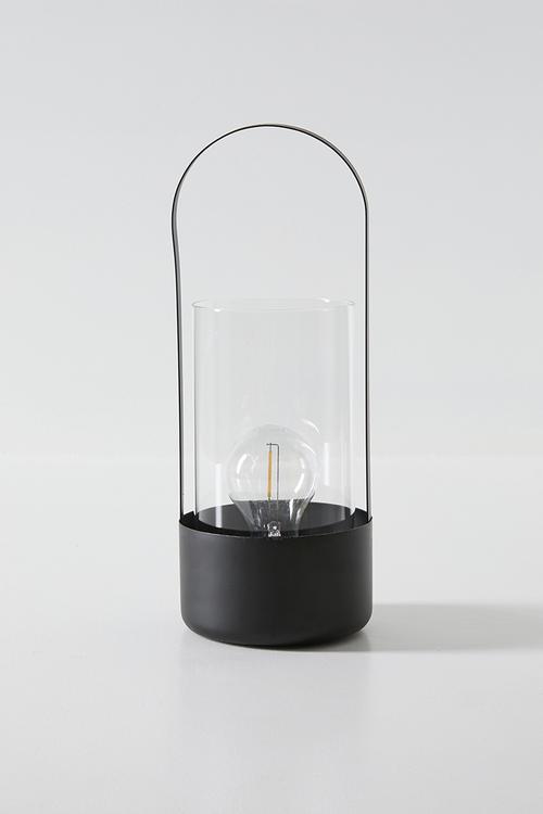 Metal Frame & Glass Cilinder Lantern - 31cm