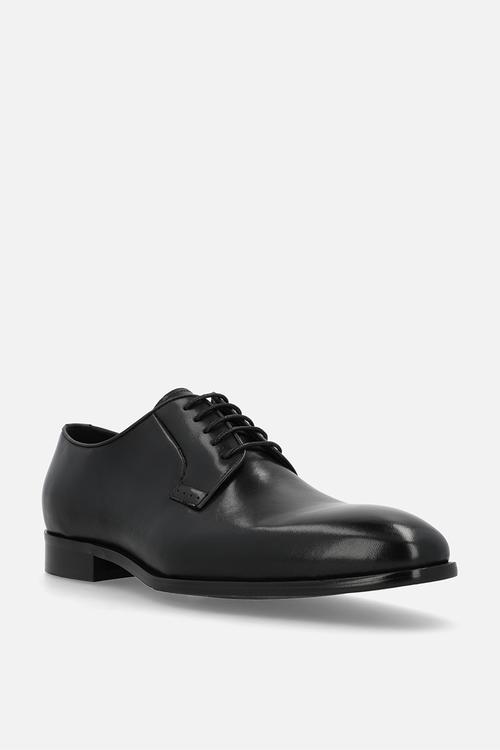 Smooth leather derby - black