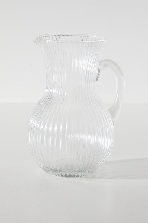 Glass Stripe Design Jug with Handle