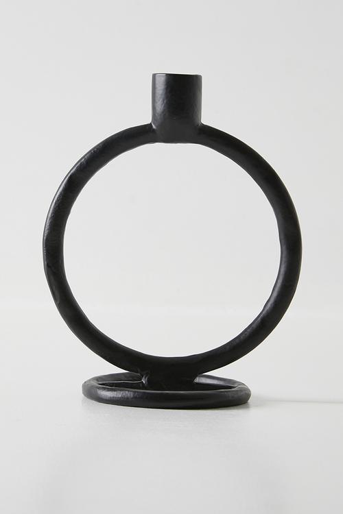 Round Alu Candle Holder - Black