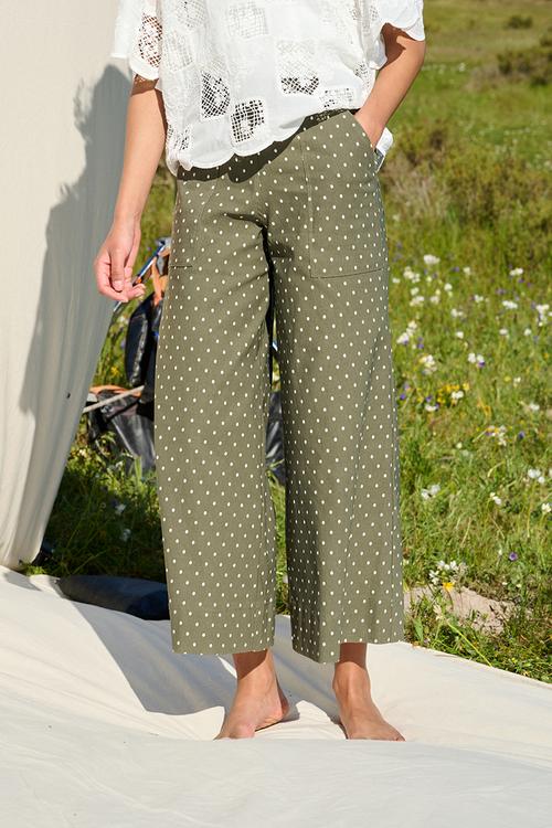 Bengaline Wide Leg Crop - Green