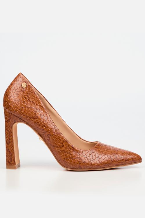Nala 4 snake print block heel - tan