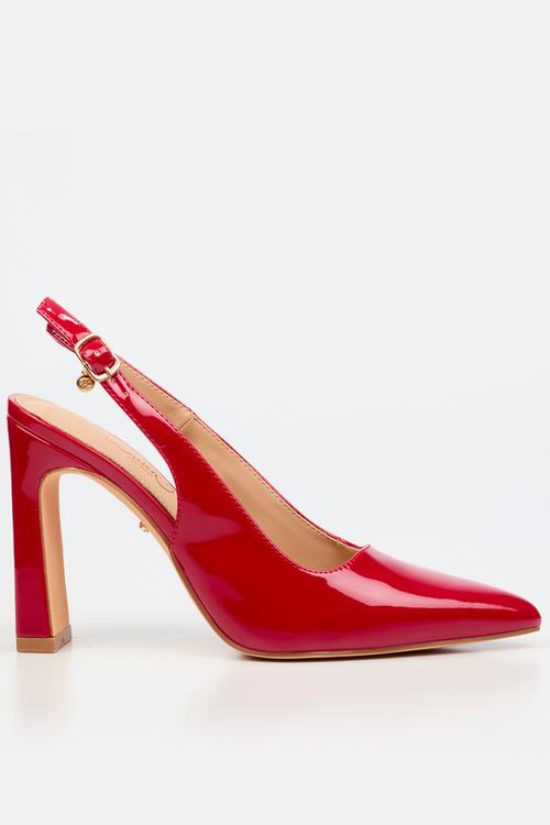 Nala 5 classic slingback block heel - red