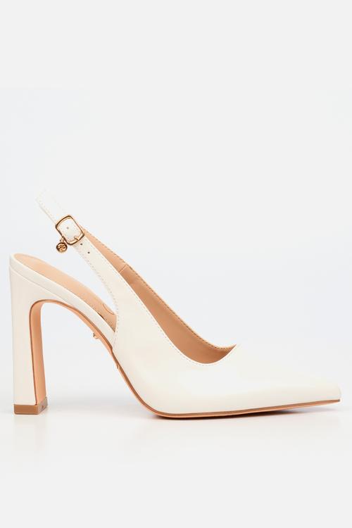 Nala 5 classic slingback block heel - white