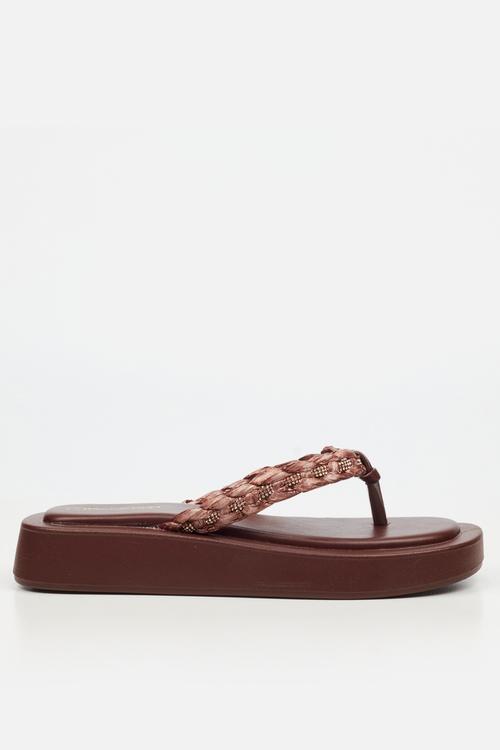 Coconut 11 braided thick sandal - chocolate