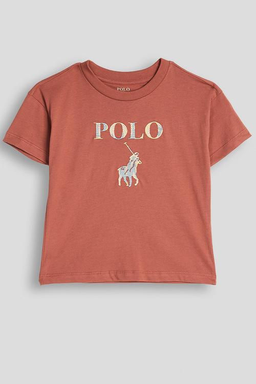 Girls Gianna Embroidered Ss Tee - Rosewood