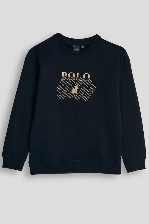 Boys ayden printed sweater - navy
