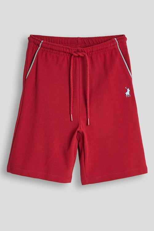 Boys Jayden Piping Short - Dark Red