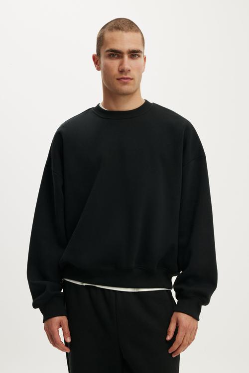 Relaxed Crew Sweater - Black