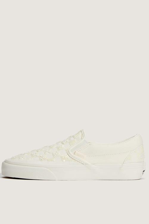 Classic Slip-On - Beaded White Checkerboard