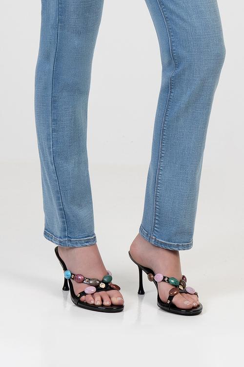 Amara open toe mule - black