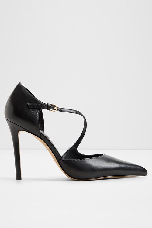 Janinne closed toe ankle strap - black