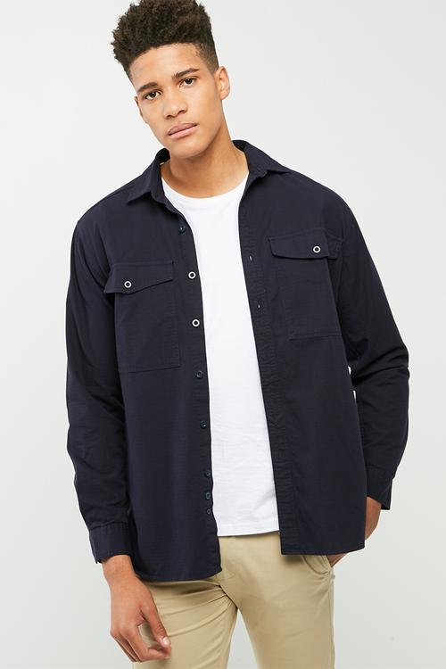 Loose fit military-inspired shirt