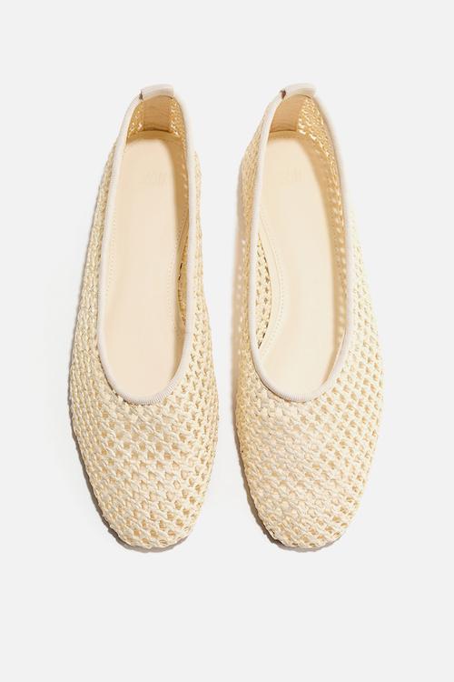 Braided ballet flats - cream