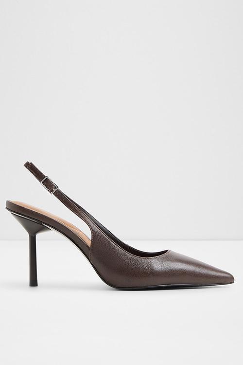 Seralina closed toe slingback - dark brown