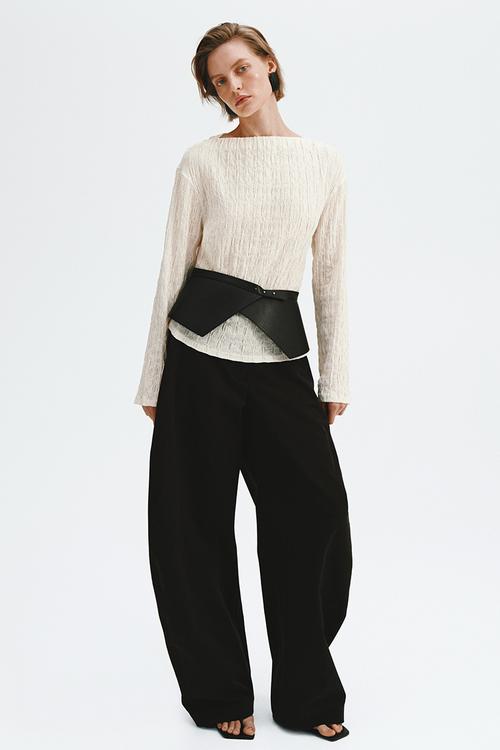 Boat-neck top - cream