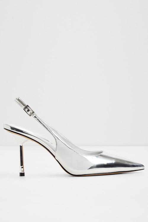 Seralina closed toe slingback - silver