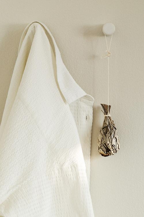 Cotton seersucker pyjamas - white