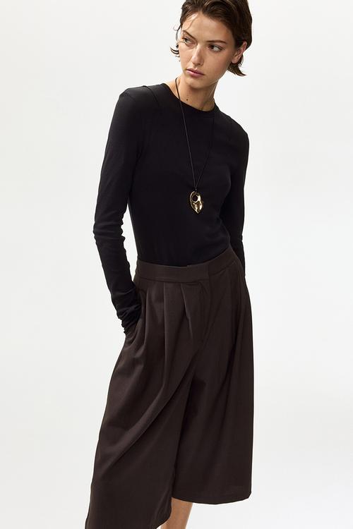 Wide culottes - dark brown