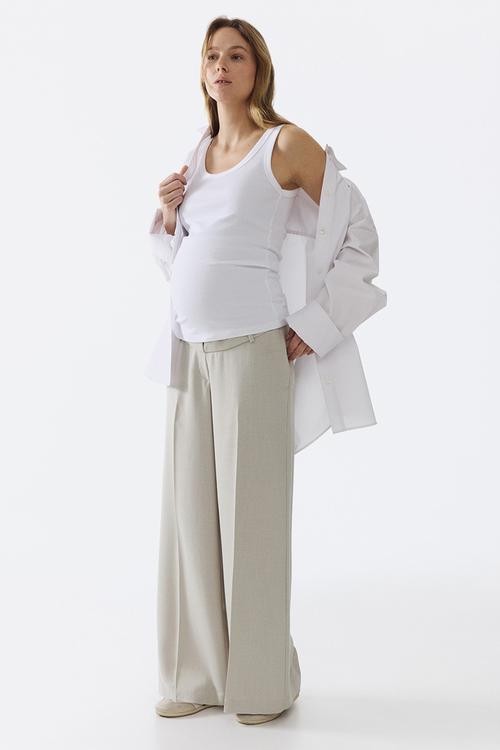 Mama ribbed vest top - white