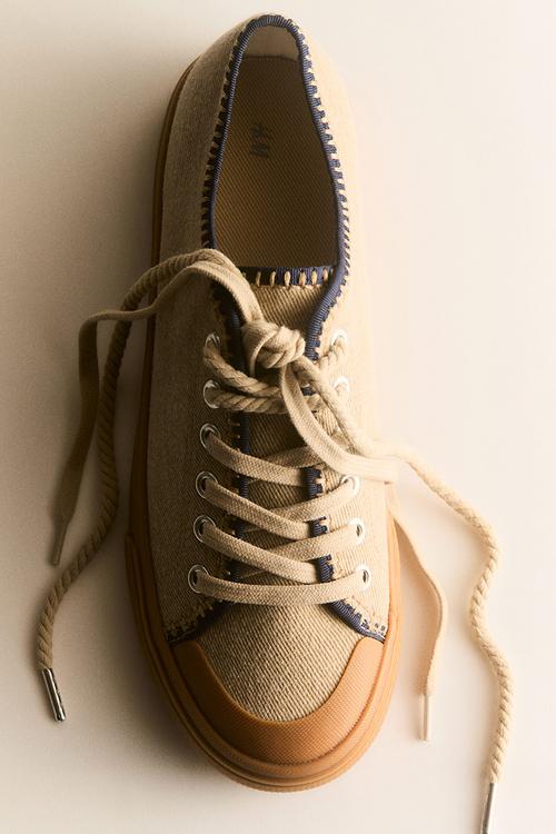 Twill trainers - beige