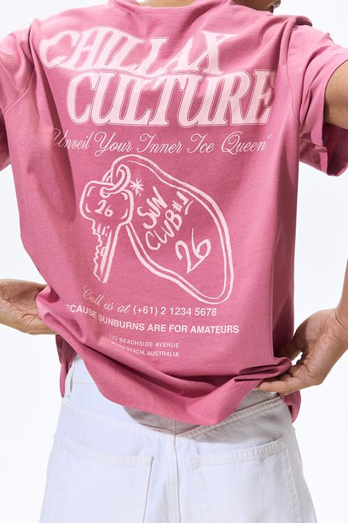 Printed t-shirt - pink/chillax culture