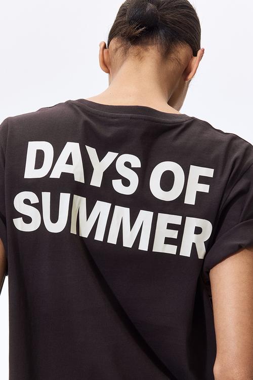 Printed T-shirt - dark brown/the vacation edit