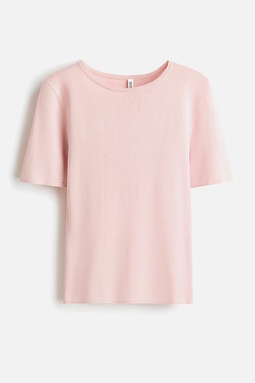 Fine-knit t-shirt - light pink