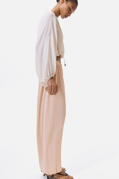 Pull-on balloon trousers - light beige
