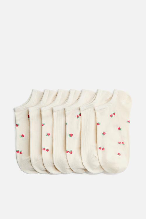 7-Pack trainer socks - cream/strawberries