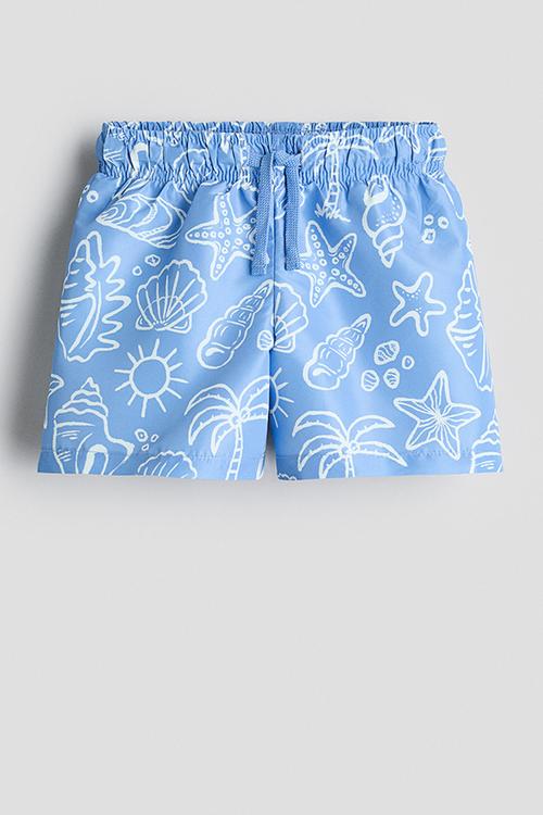 Printed swim shorts - light blue/patterned